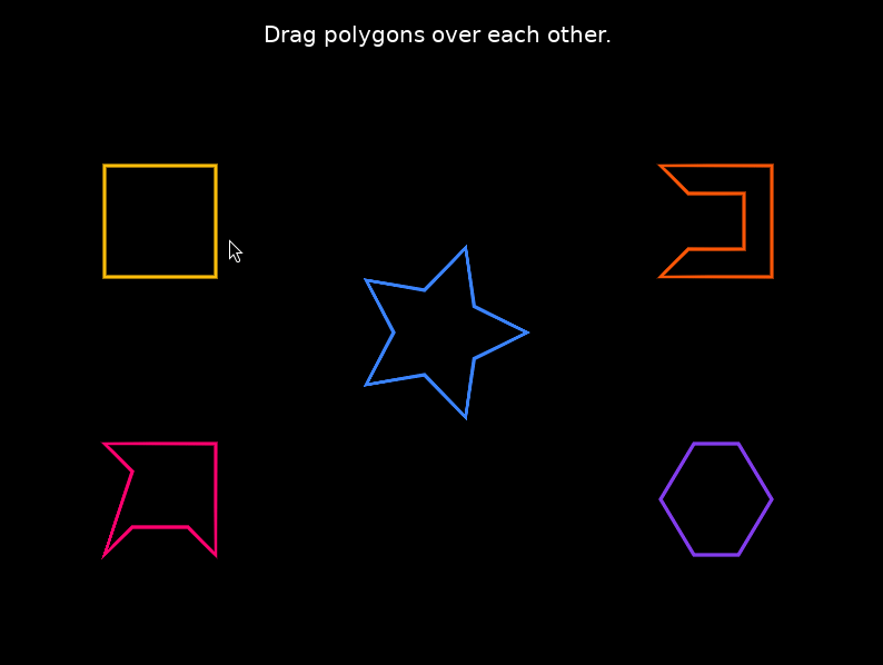 Polygon intersection animated demonstration in GIF format